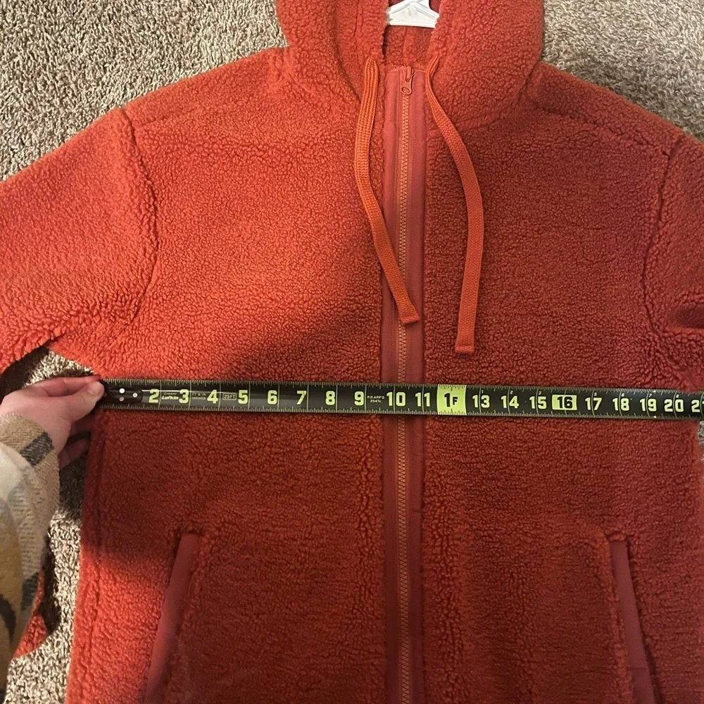 Original Use Orange Oversized Fleece Full-Zip Hooded Jacket Women's Small - Picture 3 of 6